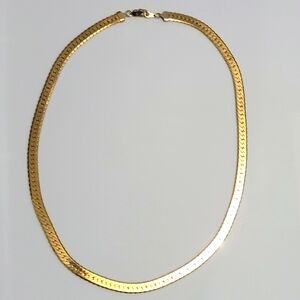 Vintage Mens Gold Thick Herringbone Chain